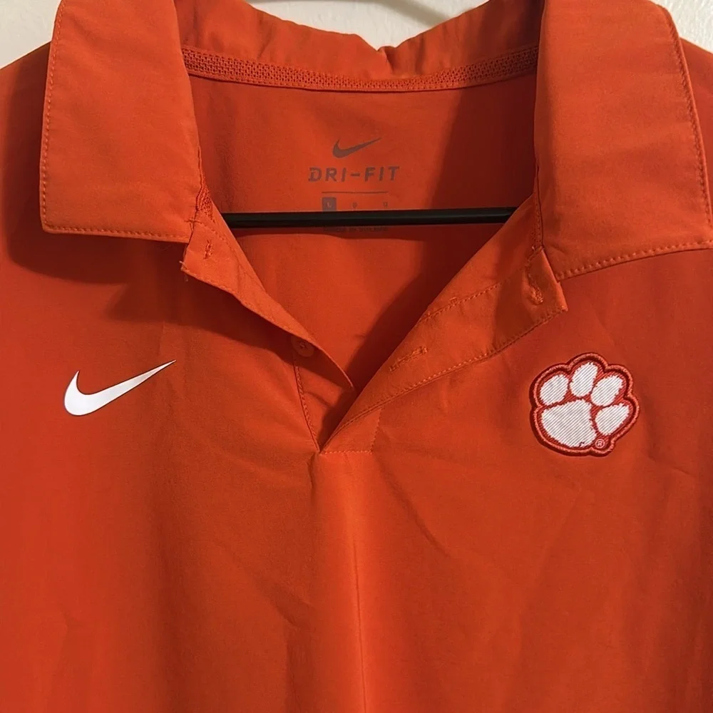 EUC Nike Clemson Men's Orange Polo Shirt On Field‎
